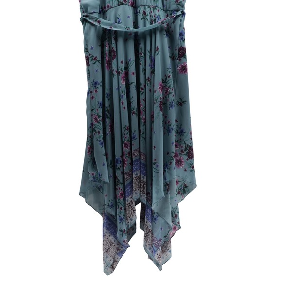 Lilt Women's Plus Halter Neck Keyhole Floral Chiffon Maxi Dress Blue XXXL (22.5) - Picture 6 of 12